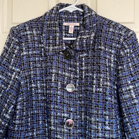 J. M Collections Blue Blazer Jacket Excellent Condition Size 14 - Picture 3 of 10